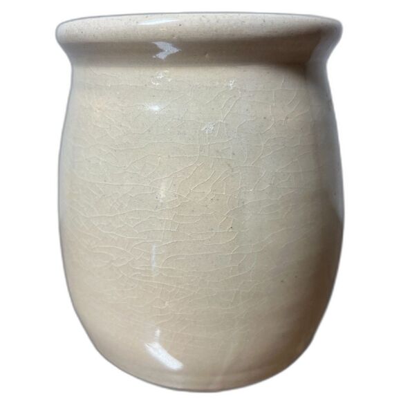 Vintage Marshall Pottery Hand Turned 6" x 5.25" Flower Ceramic Crock Vase Texas - Picture 2 of 4